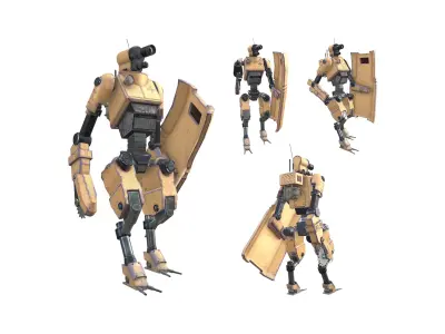 Robot technician-medic Low-poly 3D model