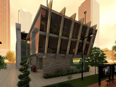 Futuristic Skyscraper-Building office-Modern office 3D model