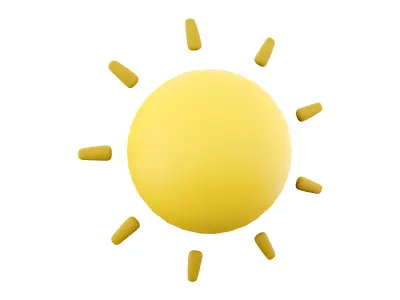 3d  sun cartoon  icon 3D model