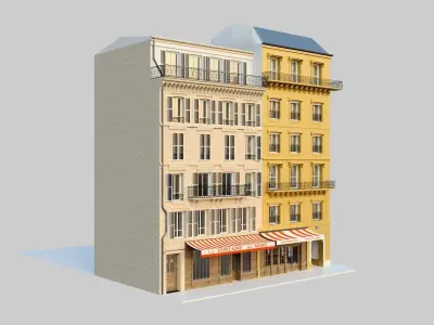 French Corner Building 3D model