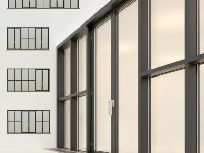 Panoramic glazing Stained glass 22 Low-poly 3D model