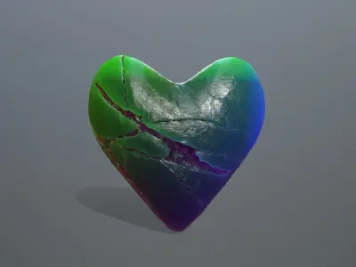 Broken Heart 9 Low-poly 3D model