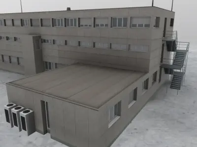 EDDF Building 4 Low-poly 3D model