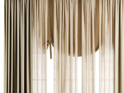 Roman and Cotton Curtain  Low-poly 3D model