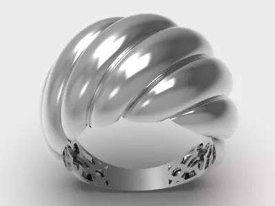 Shell-Inspired Ring Set 3D print model