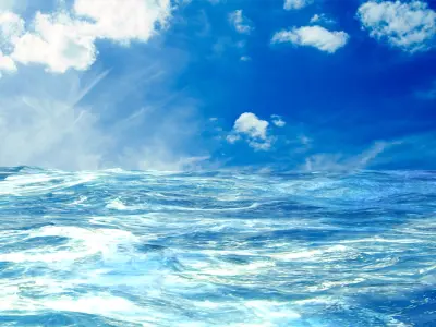 Sea Animated Low-poly 3D model