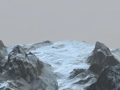 Rock Terrain under the Snow Low-poly 3D model
