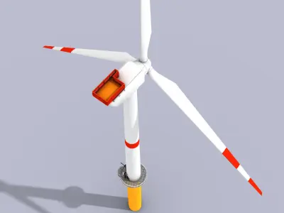 Wind Turbine Low-poly 3D model