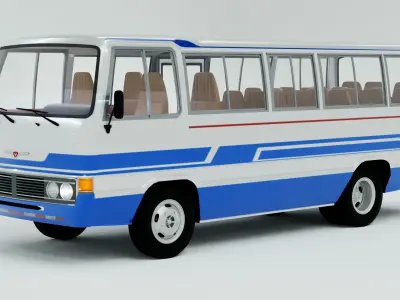 Toyota Coaster First generation 1969 - 1982 Low-poly 3D model