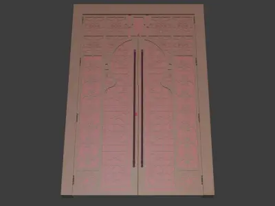 3D door stained glass window 3D model