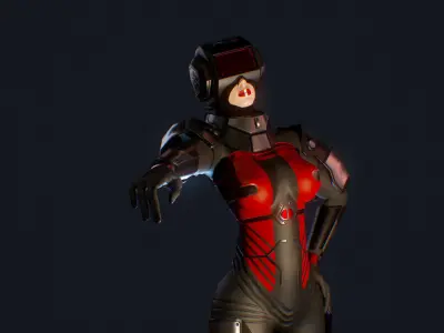 Sci-Fi Female Scout Low-poly 3D model