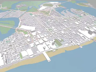 Cityscape Atlantic City New Jersey USA 3D model