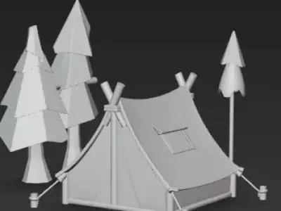 Low Poly Forest Village Pack 03 Stylized Game Ready 3D Models Low-poly 3D model