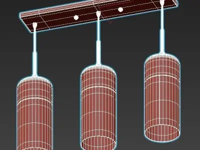 NORD-COLOR-TRIO three colorful pendant lights hanging from ce... 3D model