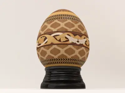 Greek wood egg 01  3D model