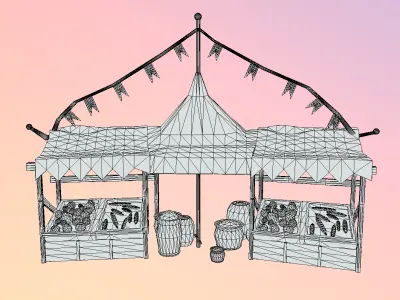 Trade Shop Low-poly 3D model