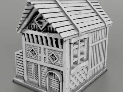 medieval house 3D print model