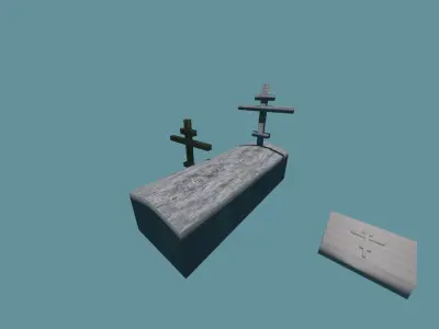 Orthodox Gravestones Low-poly 3D model