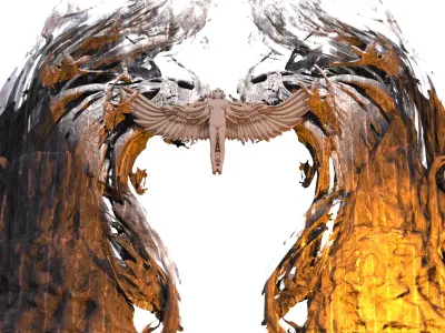 Angel horde wave sculpture 2 3D model