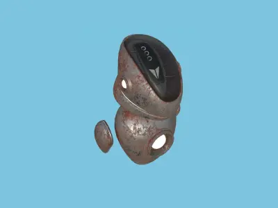 Flying Robot 05 Destroyed Rust - Character SciFi Design Low-poly 3D model
