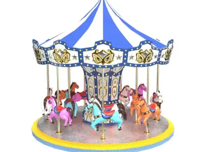 Merry Go Round Low-poly 3D model