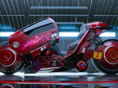 Futuristic Cyberpunk Motorcycle 3D model