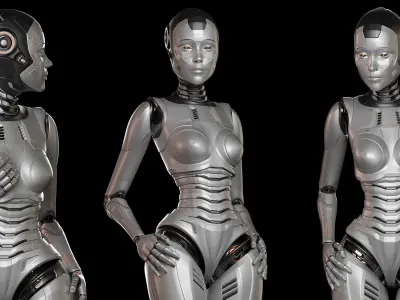 SCI - FI ROBOT WOMAN RIGGED STANDARD EDITION 3D model