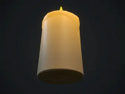 Small candle 1 PBR Low-poly 3D model