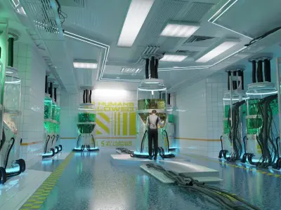 scifi scene made with blender 3D model