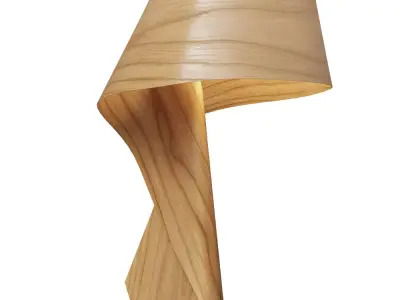 Twisted Wood Table Lamp Low-poly 3D model
