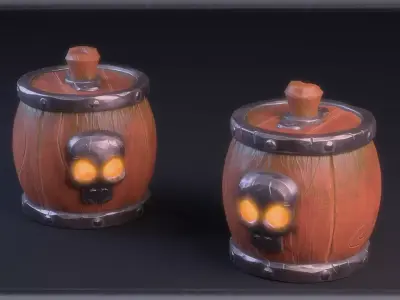 Skull Barrel 3D model