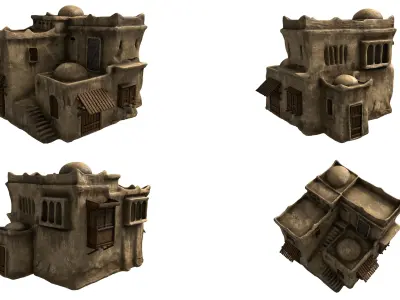 Ancient Arabic oriental Kit  Low-poly 3D model