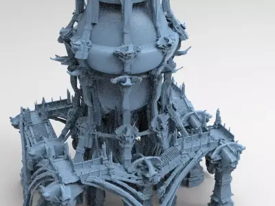 Thulsa Doom Tower walkways  3D model