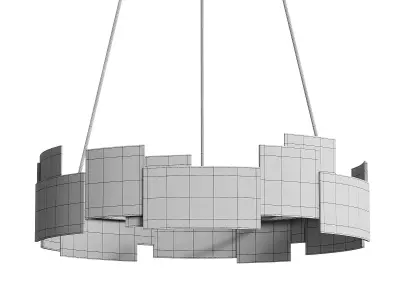Modern Light Living Room LED Chandelier in Black 3D model