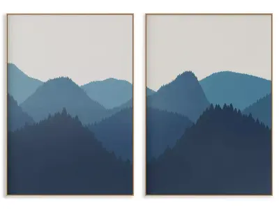 Abstract Painting Frame set 3D model 528