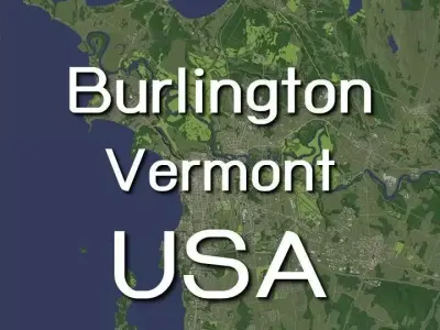 Burlington Vermont USA in 20 km x 20 km - city and urban 3D model