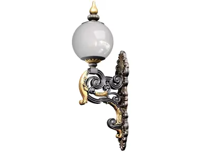 Classic Outdoor Forged Wall Lamp Lantern streetlight Sconce 3D model purchase