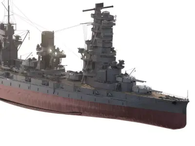 WW2 IMPERIAL JAPANESE NAVY Battleship 3D model