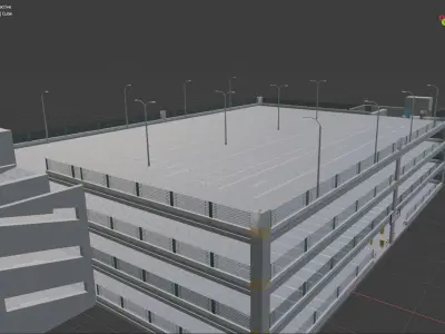 Parking garage Low-poly 3D model