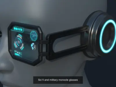Sci fi military glasses and helmet pack x6
