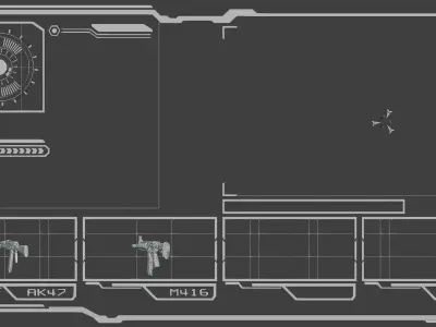 Sci-fi Hud geometry Low-poly 3D model