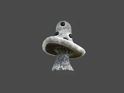 Fantasy Mushroom B10 Black - Scene Backdrop Design Low-poly 3D model