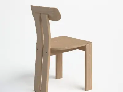 Solid wood chair 3D model