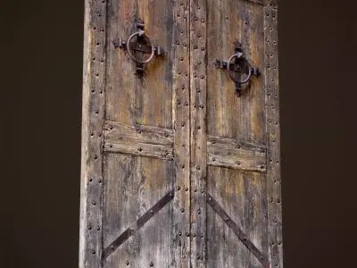 Old Medieval Door Low-poly 3D model