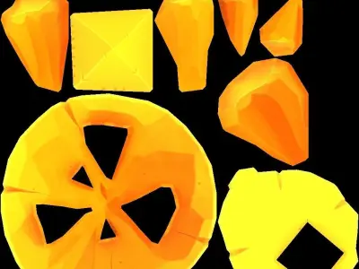 stylized Floating Islands Desert  Low-poly 3D model Low-poly 3D model