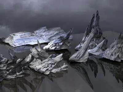 Alien Monolith Ice ruins  3D model