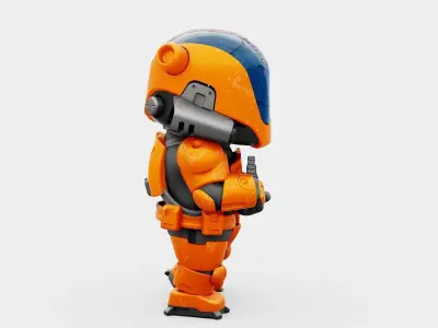 TOON  CYBER SOLDIER  RIGGED 3D model