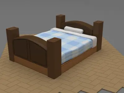Stilized Bed 3D model