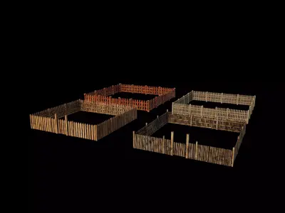 modular fence panels  3D model