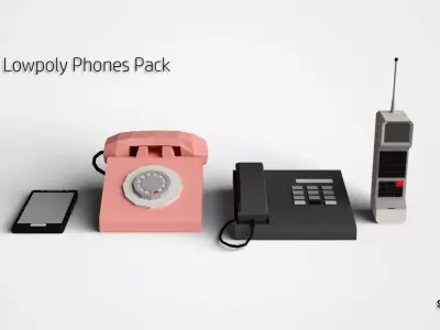 Lowpoly Phones Pack Low-poly 3D model